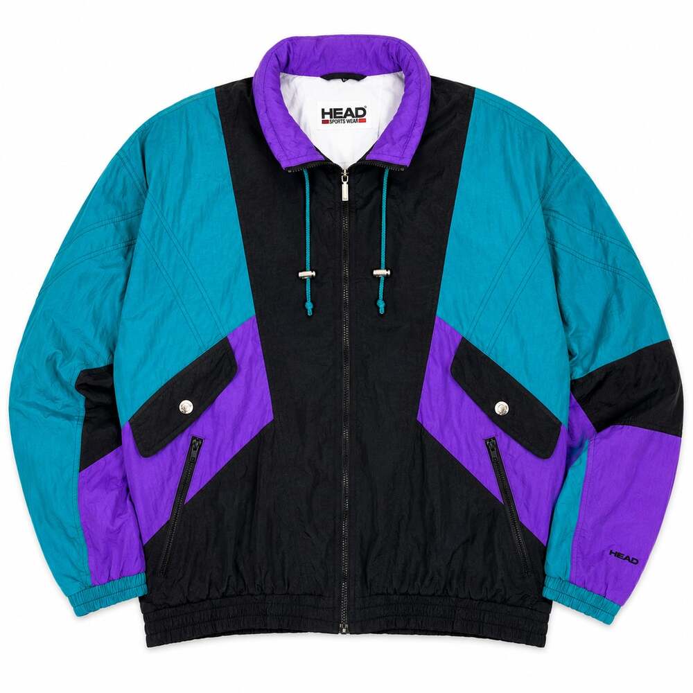 Vintage 1990s Head Sports Wear Colorblock Windbreaker Jacket Size Large